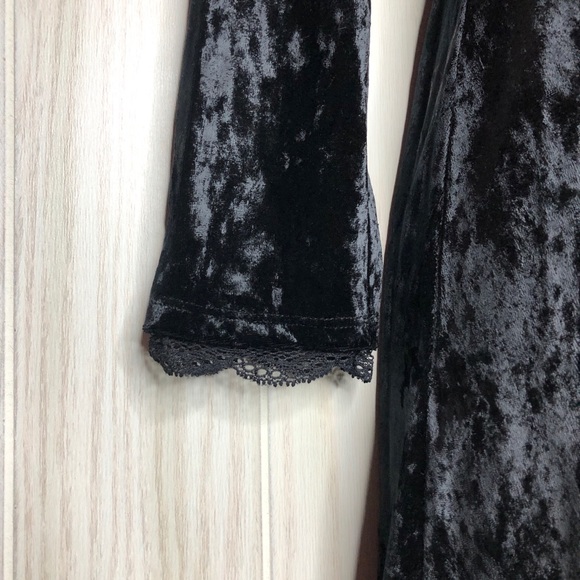 Free People Kat Lace Faux Wrap Velvet Mini Dress - Picture 5 of 11